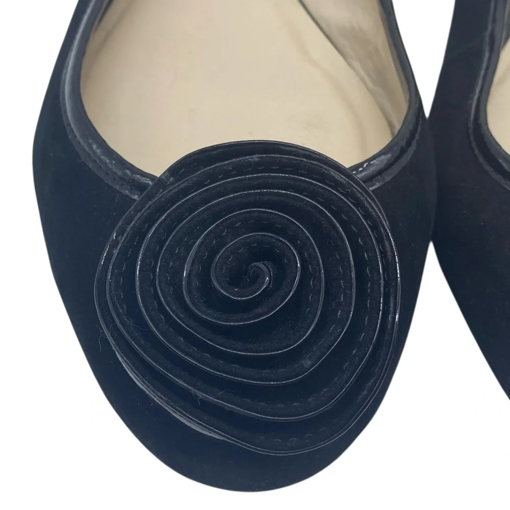 Talbots Womens Shoes Leather Flats 10 WIDE Black Slip On Sleek Business Casual - Picture 6 of 12